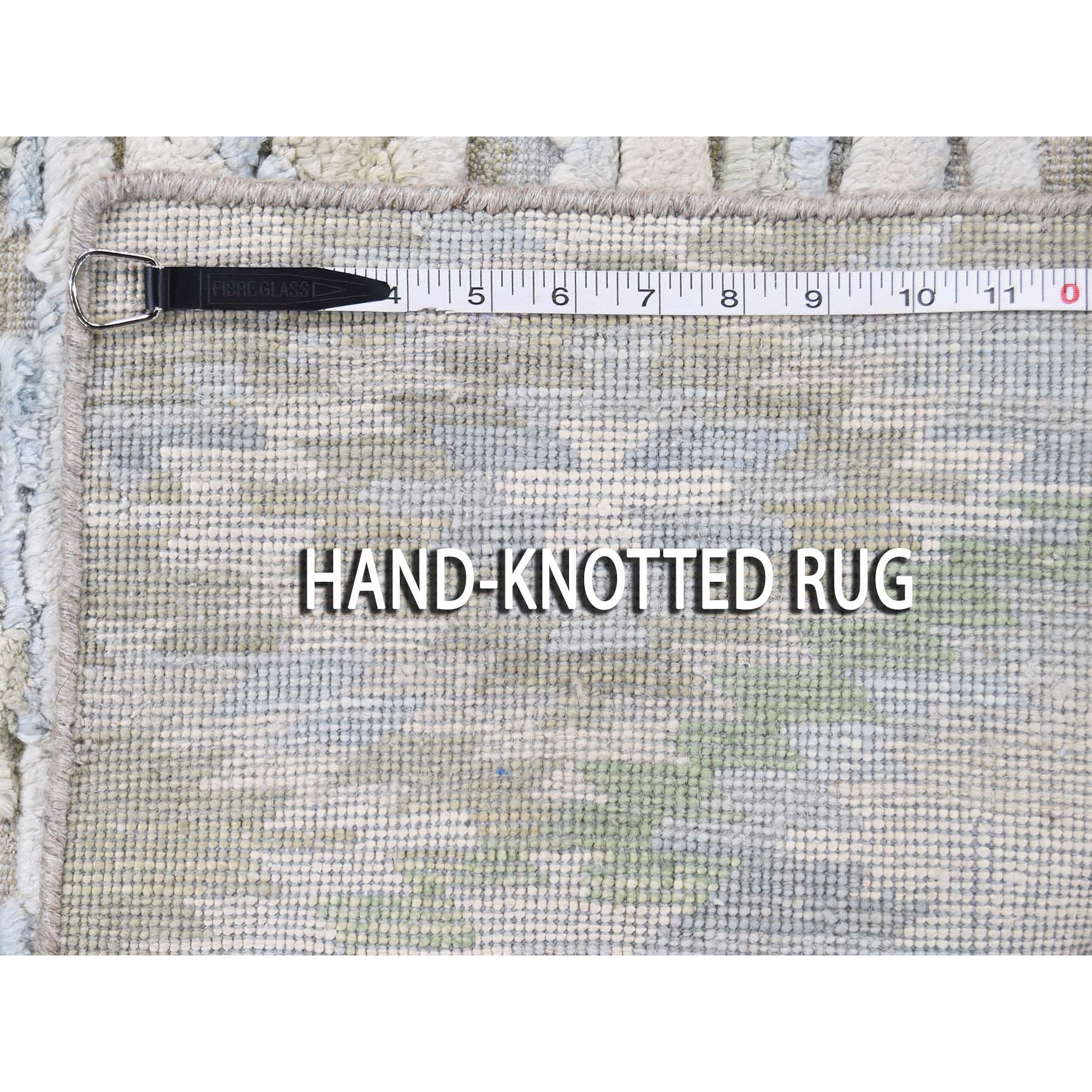 Transitional Silk Hand-Knotted Area Rug 2'0